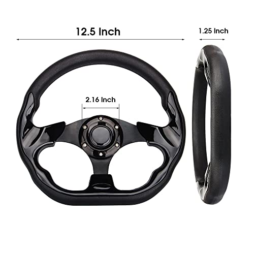 Spaorcco D Shape Style Golf Cart Steering Wheel Universal Design for Club Car Ds and Precedent EZGO RXV & TXT, Yamaha Golf Cart Steering Wheel - Image 3