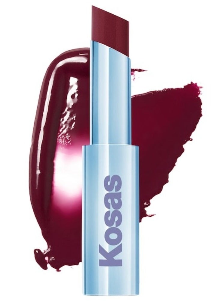 Kosas Kosas Wet Stick Moisturizing Shiny Sheer Lipstick with Ceramides Bikini Blaze - Cool Vibrant Magenta 3g  - Image 1