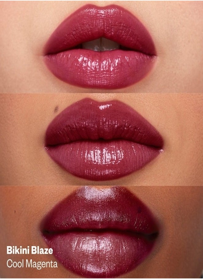 Kosas Kosas Wet Stick Moisturizing Shiny Sheer Lipstick with Ceramides Bikini Blaze - Cool Vibrant Magenta 3g  - Image 3