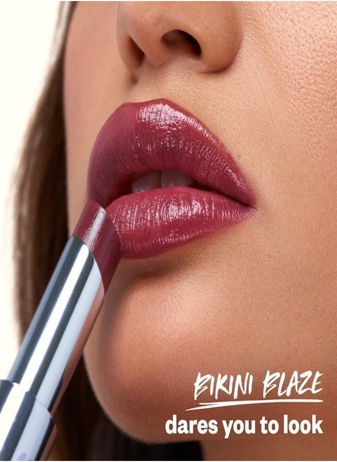 Kosas Kosas Wet Stick Moisturizing Shiny Sheer Lipstick with Ceramides Bikini Blaze - Cool Vibrant Magenta 3g  - Image 2