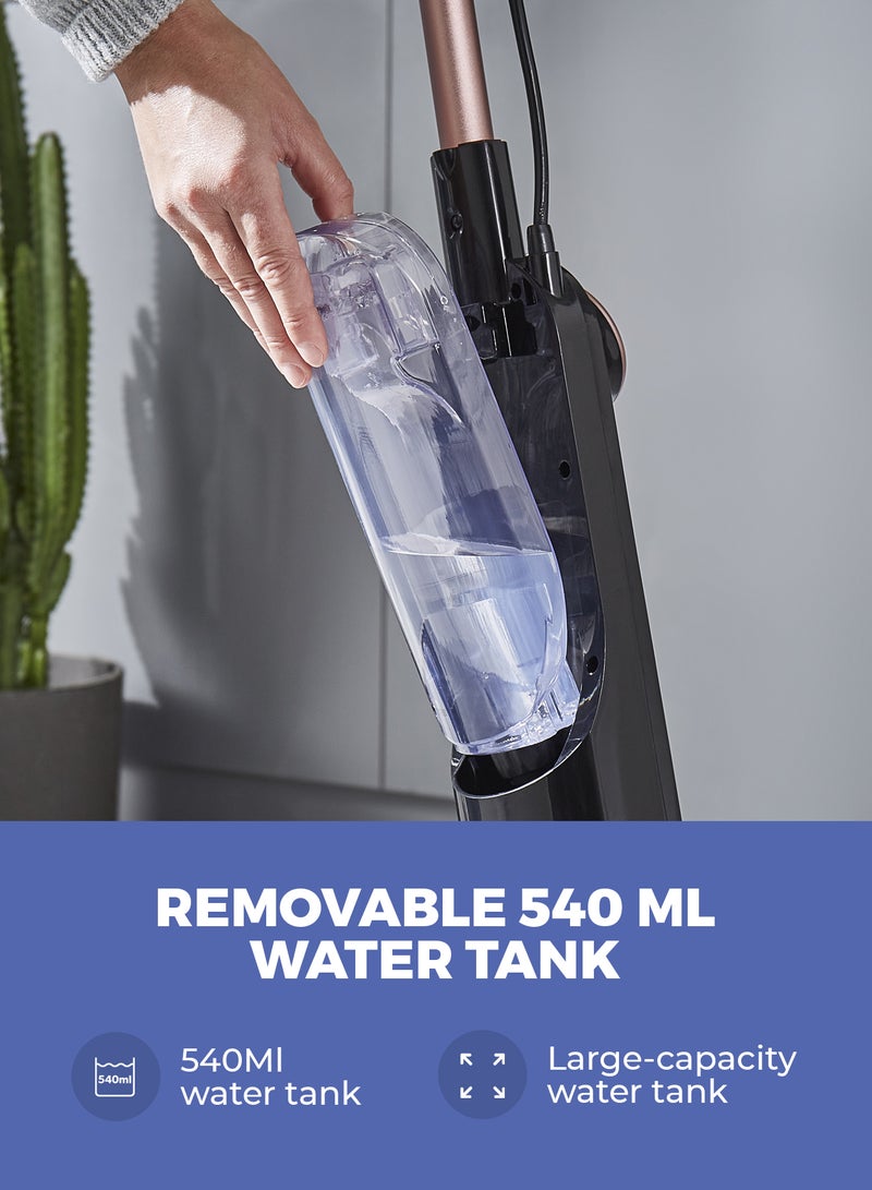 GEEPAS Digital Steam & Scrub Floor Mop 540 ML Tank |1380 W 25g/min Steam Output | Twin Rotating Pads, LED Display & Headlight | GSC63077UK Black 1380 W GSC63077UK Black - Image 5