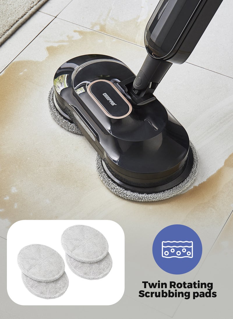 GEEPAS Digital Steam & Scrub Floor Mop 540 ML Tank |1380 W 25g/min Steam Output | Twin Rotating Pads, LED Display & Headlight | GSC63077UK Black 1380 W GSC63077UK Black - Image 3