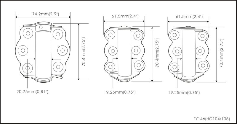 QCAA Door Spring Hinges, 2-3/4", Each Set Including 2 PCS Self Closing and 1 PC Adjustable Self Closing Door Hinge, Black, 1 Set, Made in Taiwan - Image 3