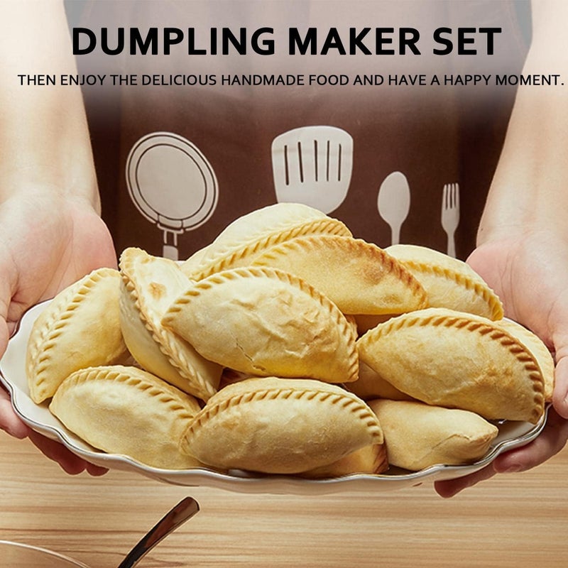 MUMSUNG Empanadas Maker Press, Dumpling Maker, Empanadas press Mold Maker Set with Dough Cutter, Dumpling Mold Set and Cutter for Pierogi, Pastelitos, Turnovers, Chinese Dumpling L/4"+M/3"+S/2.6" - Image 4