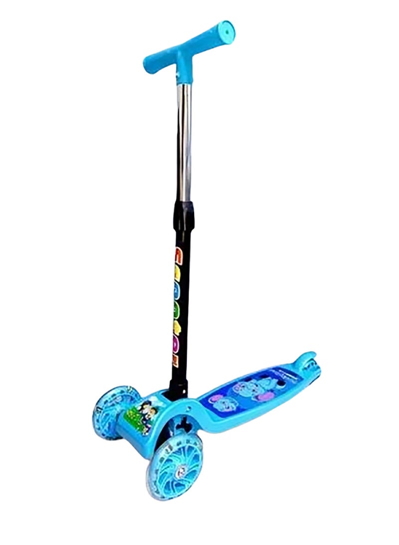 Beauenty scooter for kids,adjustable&folding 3 wheel scooter,led light up wheels,(blue) - Image 1