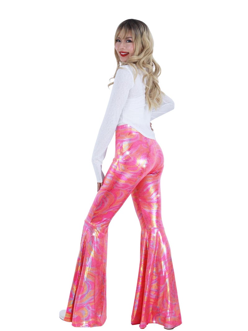 Nawgut Womens Sequin Flare Pant Sparkly High Waisted Leg Bell Bottom Glitter Trousers Night Out Clubwear-XX-Large - Image 5