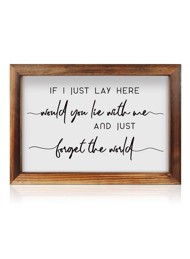 CHDITB If I Just Lay Here Framed Wood Sign Plaque(16"×11"), Wooden Wall Table Sign Home Decor With Inspirational Quotes, Minimalist Wall Art Sign For Bedroom Living Room Farmhouse Housewarming Gift  - Image 1