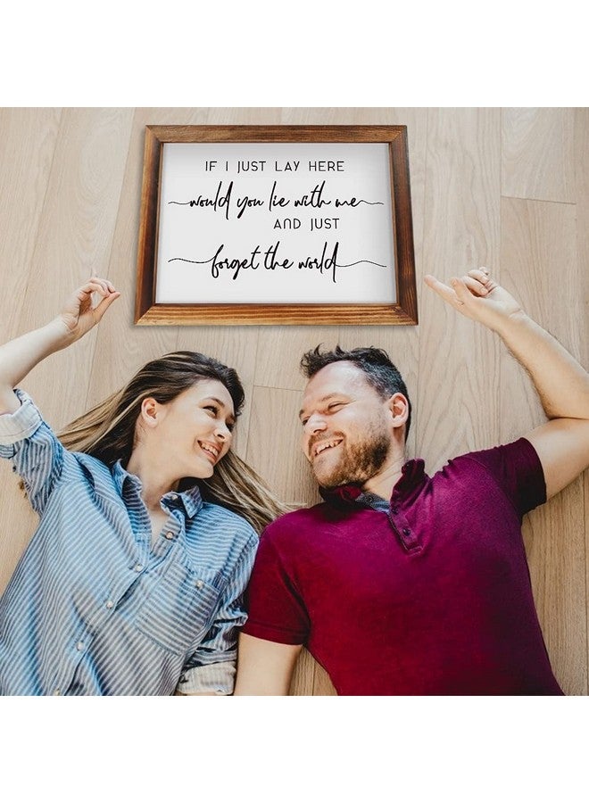 CHDITB If I Just Lay Here Framed Wood Sign Plaque(16"×11"), Wooden Wall Table Sign Home Decor With Inspirational Quotes, Minimalist Wall Art Sign For Bedroom Living Room Farmhouse Housewarming Gift  - Image 2