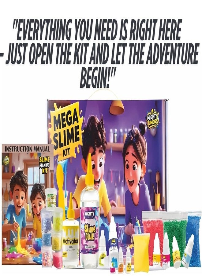 Mighty Junior's New Mega Slime kit |Pack of 70+ Unique Making slimes|Toys for Kids Ages 4-15 Years| Monster,Butter, Unicorn, Ice-Cream, Crystal Slime Kit |Birthday Gifts and Toys for Boys and Girls| - Image 2