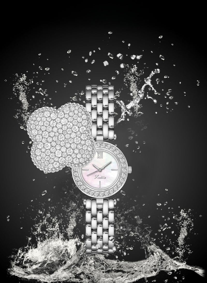 Scotties Women's Watch With Rotatable Steel Strap And Full Diamond Cover, Featuring High Looks For Women  - Image 3