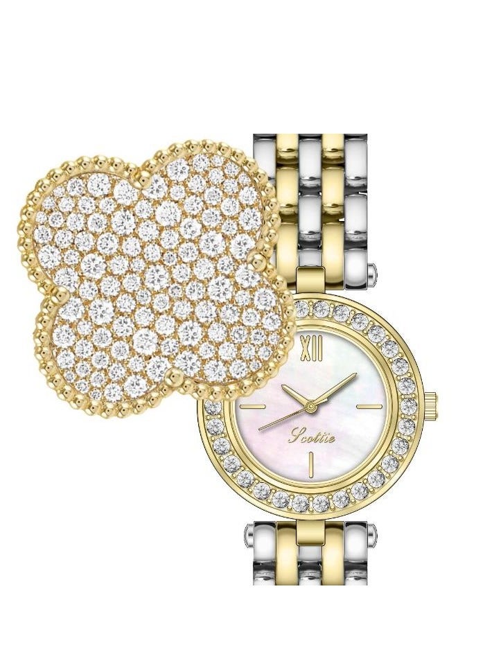 Scotties Women's Watch With Rotatable Steel Strap And Full Diamond Cover, Featuring High Looks For Women  - Image 4