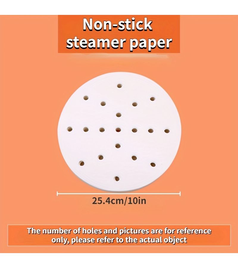 50pcs Non Stick Steamer Liners Food Grade Disposable Steaming Paper for Kitchen Cooking Oven Air Fryer Easy Cleanup Healthy Cooking 6 Inch - Image 3