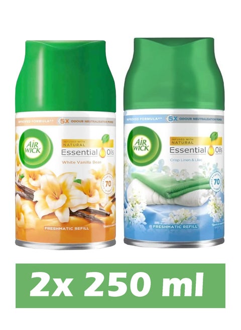 Strong Freshmatic Max Refill Automatic Spray With The Scent Of Crisp Linen & Vanilla Bean , 4 x 250ml