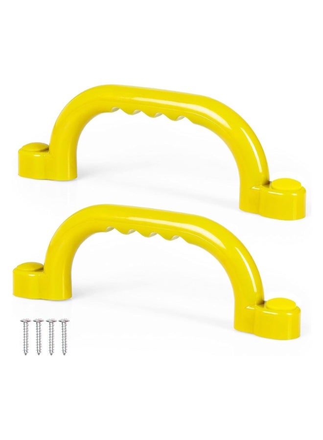 2 Pack Safety Handles,Grab Handle Bars for Outdoor Jungle Gym or Swing Set Grips ideal for Climbing Frame, Tree House, Dens & Play House (Color : YELLOW)  - Image 2