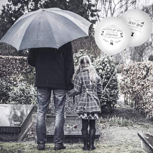 Atiloy 4PCS White Dove Balloons and 35PCS Memorial Balloons to Release in Sky Biodegradable Balloon for Release Happy Heavenly Balloon for Condolence, Funeral, Anniversary, Remembrance Services - Image 3