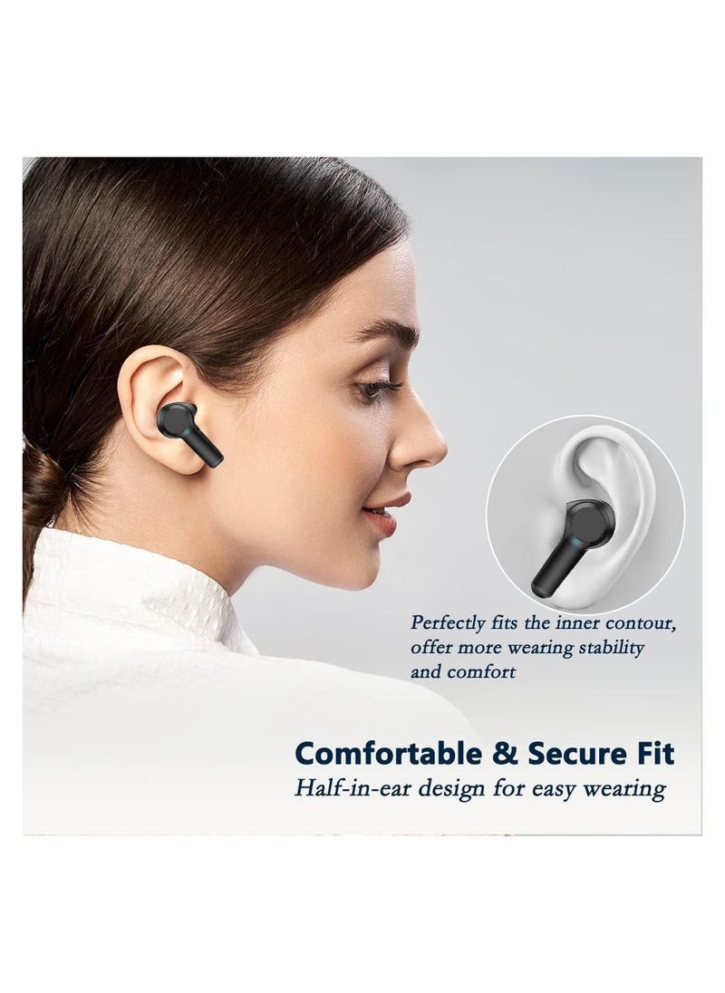 Arabest - Wireless Earphones Bluetooth 5 Earbuds In Ear Stereo Sound TWS Headphones Touch Control Headset with Mic IPX5 Waterproof Premium Secure Fit for Sport Workouts and Running Black - Image 1