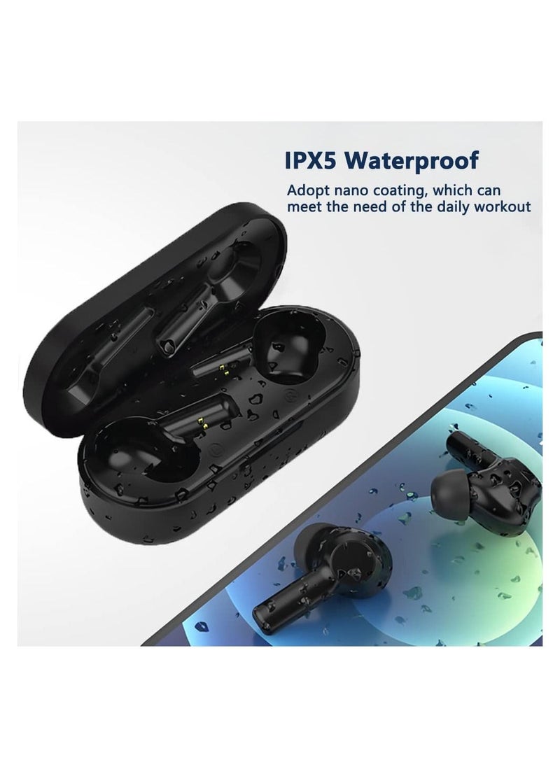 Arabest - Wireless Earphones Bluetooth 5 Earbuds In Ear Stereo Sound TWS Headphones Touch Control Headset with Mic IPX5 Waterproof Premium Secure Fit for Sport Workouts and Running Black - Image 1