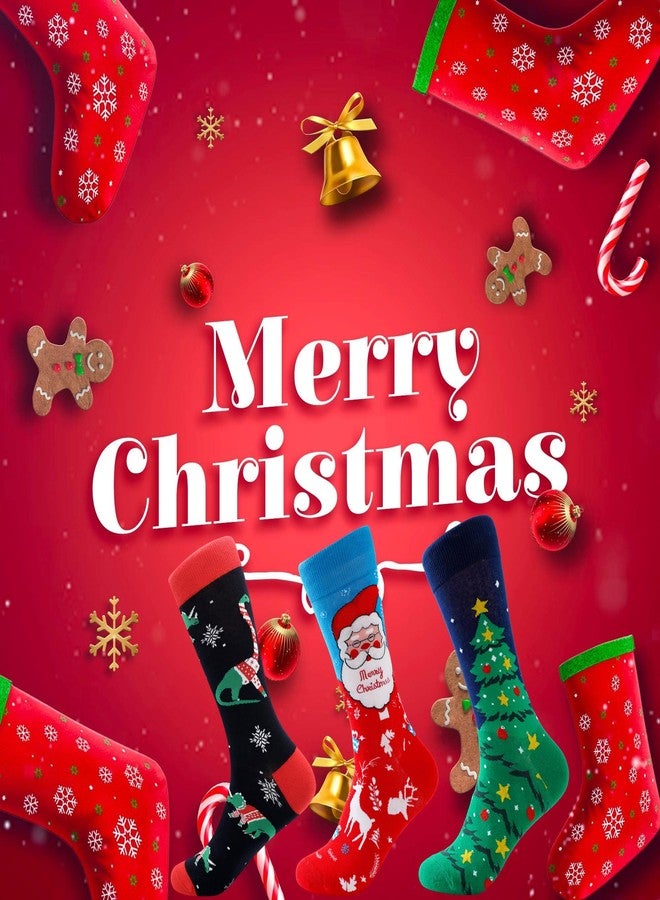 BISOUSOX Mens Christmas Socks Crazy Funny Dress Colorful Novelty Warm Winter Socks Christmas Gifts for Men Women - Image 2