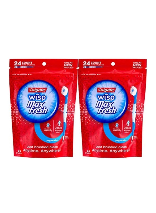 Colgate Wisp (The Original) Sugar Free, Gluten Free  Max Fresh Cool Mint Mini Travel Toothbrushes, 24 Count (Pack of 2) - Image 1