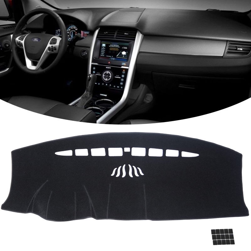 KEYOOG Dashboard Cover Dash Mat Fit for Ford Edge 20142011 for Left Hand DriveCar Dash Board Mat AntiGlare CarpetNonSlip Pad Sunshield Protector Black