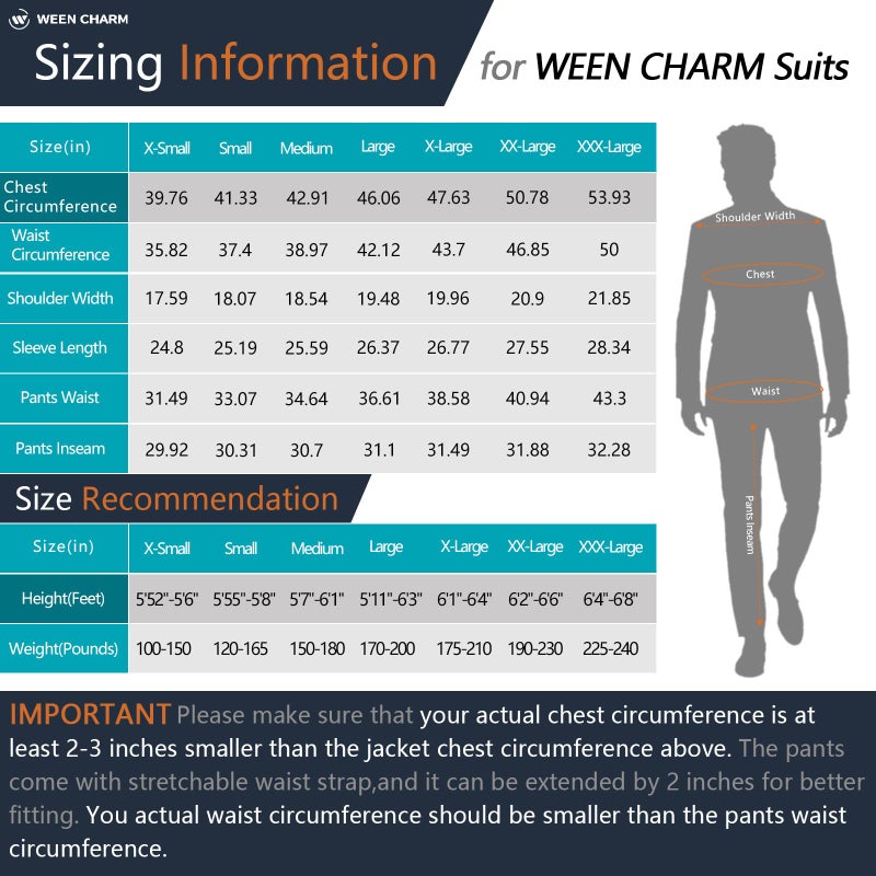 WEEN CHARM Mens Suits Slim Fit 2 Piece Wedding Tuxedo One Button Prom Party Solid Blazer Trousers Suit Set Light Grey - Image 2