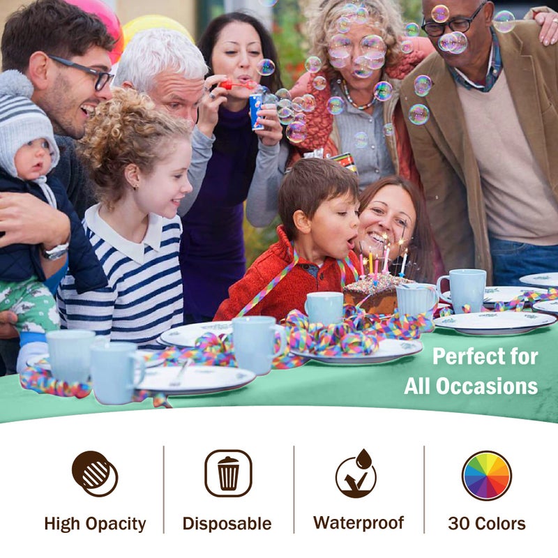 Exquisite 12-Pack Premium Plastic Tablecloth 54in. x 108in. Rectangle Table Cover - Lig... - Image 5