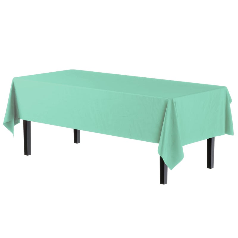Exquisite 12-Pack Premium Plastic Tablecloth 54in. x 108in. Rectangle Table Cover - Lig... - Image 2