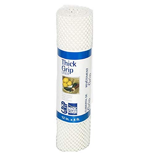 Magic Cover Thick Grip Non-Adhesive Liner for Shelves, Drawers and Counter Tops, 12 inches by 4 feet, White - Image 1