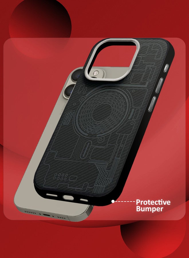 MARGOUN For iPhone 15 Pro 2 Pack Case And Screen Protector Carbon Fiber Made Slim And Light Shockproof Phone Cover Military-Grade Protection MIX1 - Image 2