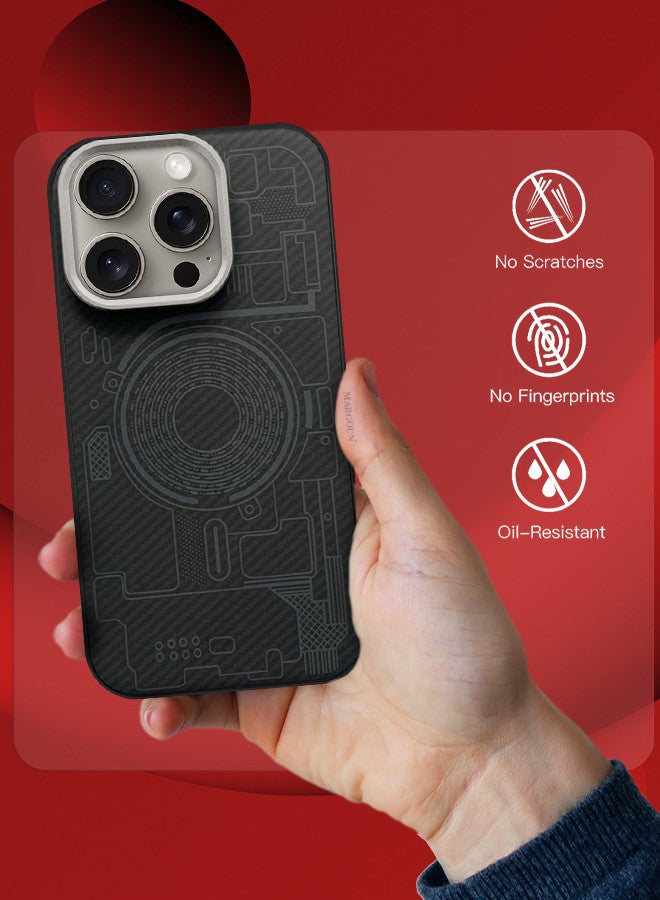 MARGOUN For iPhone 15 Pro 2 Pack Case And Screen Protector Carbon Fiber Made Slim And Light Shockproof Phone Cover Military-Grade Protection MIX1 - Image 4