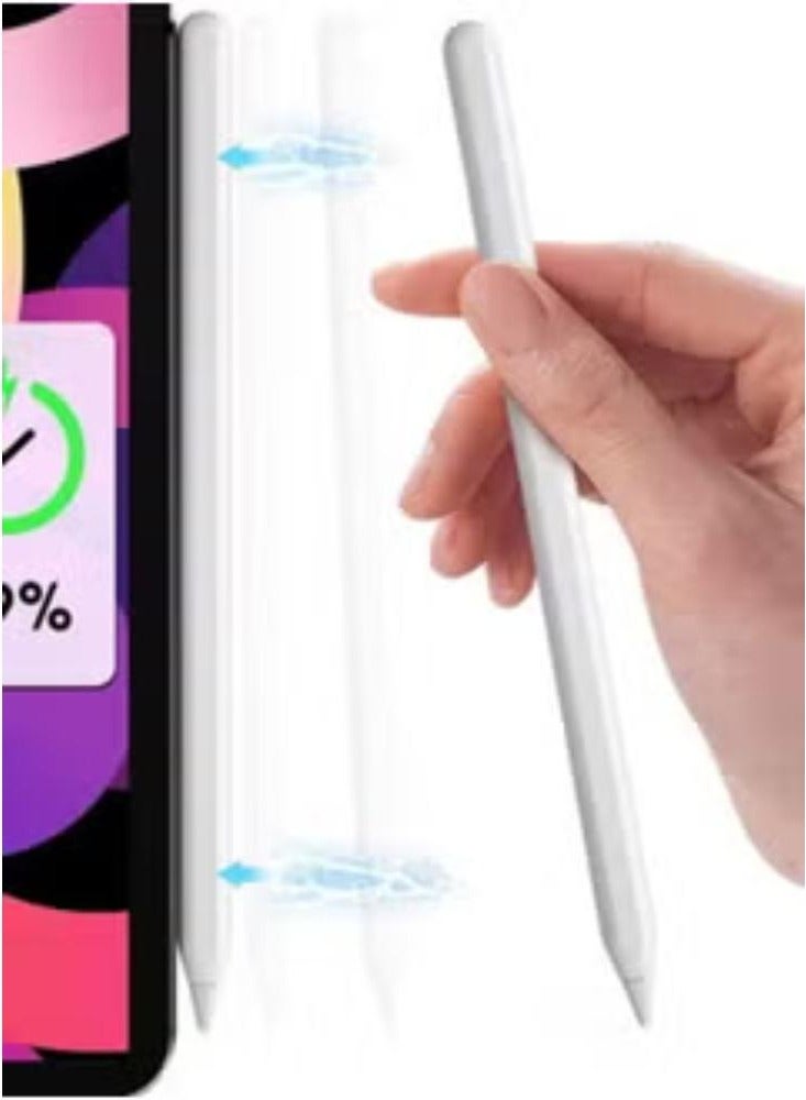 أكاليكس قلم ستايلس لقلم iPad الجيل الثاني [شحن لاسلكي/رفض راحة اليد/حساس للإمالة لجهاز Apple iPad Pro 1/2/3/4/5th 11/12.9 بوصة، iPad Air 4/5th، iPad Mini 6th Active Pen - Image 2