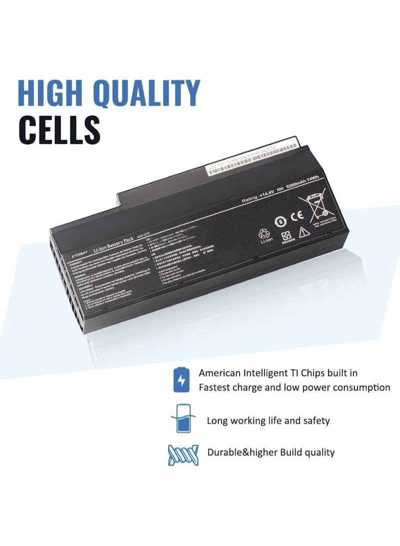 Terabyte بطارية لابتوب A42-G73 لأجهزة ASUS G53 G53S G53J G53JW G53SX G73 G73S G73J G73JH G73JQ G73JW G73JX G73SW G73-52 [14.4V, 74WH, 5200mAh] - Image 2