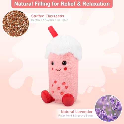 SuzziPals Heatable Coolable Bubble Tea Stuffed Animals Cute Microwavable Heating Pad Plushies for Soothing Relaxation Stuffed Bubble Tea Plush Toys Plush Toy Gift - Image 5
