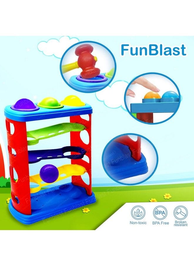 FunBlast - Hammer Ball Toy Baby Toys For Kids Knock Pounding Ball Hammering & Pounding Toys Hammer Knock Ball Toys For Kids Stacking Toys (Multicolor) - Image 1