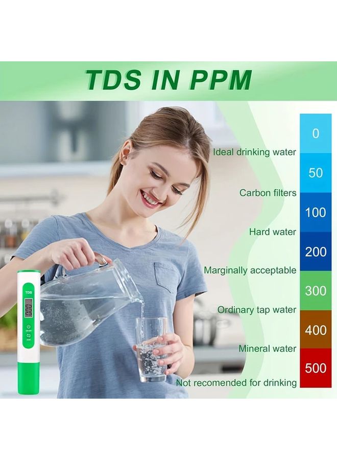 Pure White Digital LCD TDS Meter Water Quality Test Pen For Drinking Water Aquariums Pools - Image 5