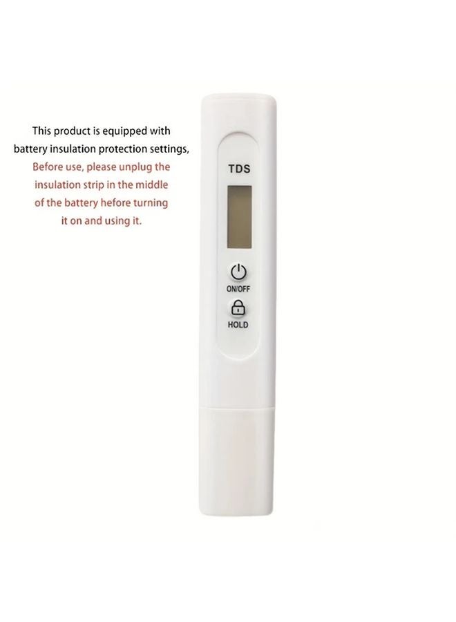 Pure White Digital LCD TDS Meter Water Quality Test Pen For Drinking Water Aquariums Pools - Image 1