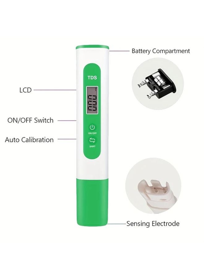 Pure White Digital LCD TDS Meter Water Quality Test Pen For Drinking Water Aquariums Pools - Image 4