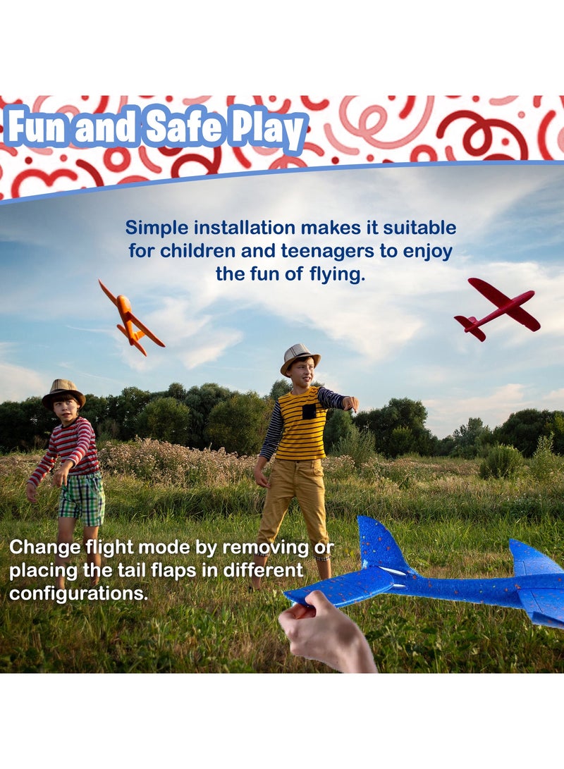 Home Smart Home Smart Foam Airplane Set of 4 Pcs Assorted Color LED Light Flying Airplane Manual Throwing Outdoor Activity Toy for Kids Ideal for Birthday Gift - Image 4
