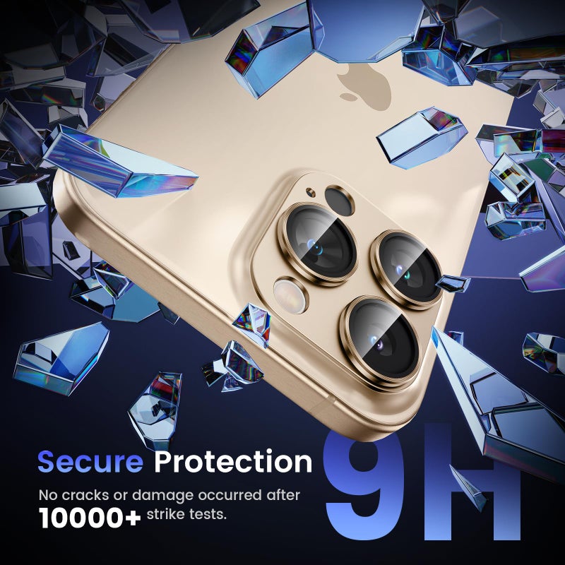 Tensea for iPhone 16 Pro/iPhone 16 Pro Max/iPhone 14 Pro/iPhone 14 Pro Max Camera Lens Protector, Metal Aluminum Alloy Tempered Glass Cover Camera Screen Protector Accessories, Case Friendly - Image 4