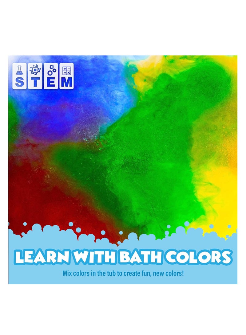 Tub Works أقراص ألوان الاستحمام الفوارة من Tub Works®، 150 قرصًا | غير سامة وخالية من العطور | أقراص ألوان الاستحمام الفوارة للأطفال | ابتكر ألوان استحمام ممتعة | أقراص ماء بسبعة ألوان متنوعة | قنابل استحمام للأطفال  - Image 5