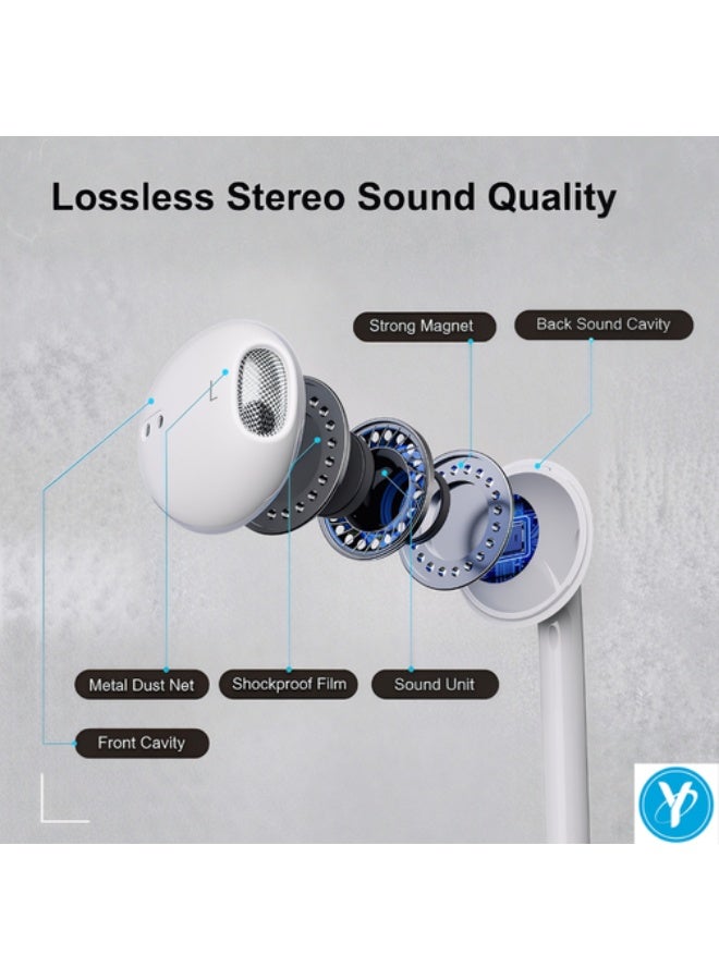 YMak Electronics YMak Earpods with USB C Wired Earbuds with Microphone & Volume Control, In-ear Headphones for iPhone 15 Pro Max, iPad Pro/Air, Samsung (White) - Image 4