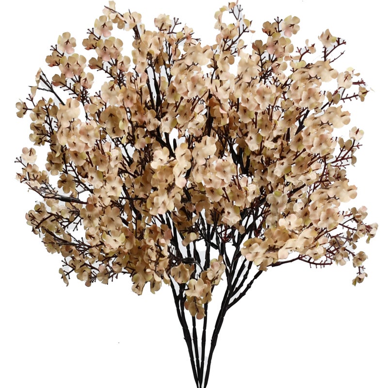 Mandy's 6 Bundles Light Brown Flowers Silk Baby's Breath Artificial Flowers 19.7" for Home Kitchen Wedding Party Decorations (Vase not Include) - Image 1