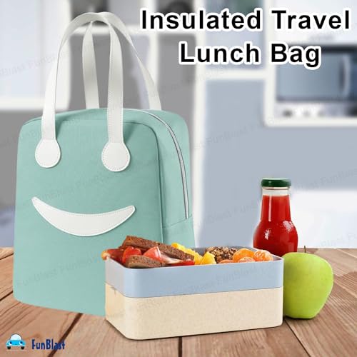 FunBlast Lunch Bag – Insulated Travel Lunch Bag for Office, Multi-Purpose Lunch Box Carrying Bag for Women/Men/Tiffin/Storage Bag for Lunch Box, Tiffin Bag (Green) - Image 3