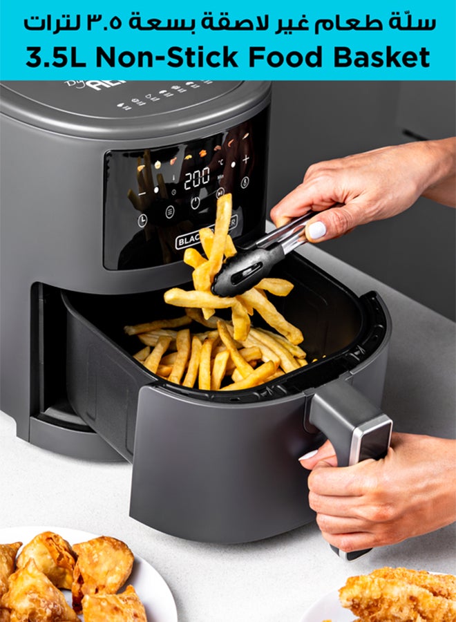 BLACK+DECKER 8 in 1 Digital Air Fryer, 3.5L Capacity with Rapid Air Convection Technology, 1500W Power with Colored LED Display, Auto OFF Function with 3 Beep Shake Reminder AF3550-B5 3.5 L 1500 W AF3550-B5 Black - Image 4