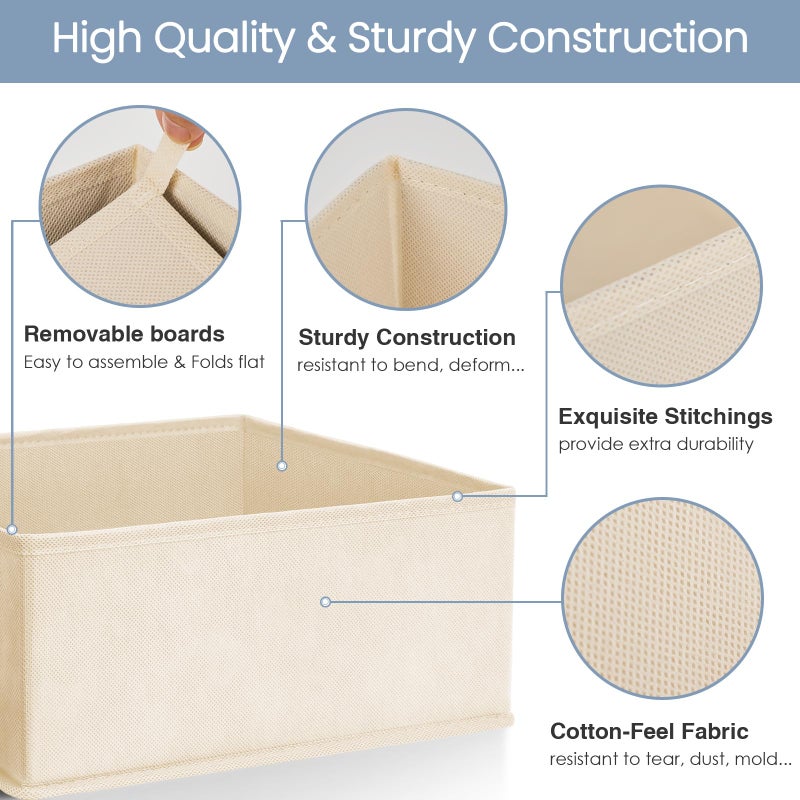 Criusia Drawer Organizer Clothes,16 Pack Underwear Drawer Organizers, Foldable Closet Organizers and Storage Dresser Drawer Dividers Clothing Organizer for Clothes, Socks, Scarves, Bra, Ties (Beige) - Image 4