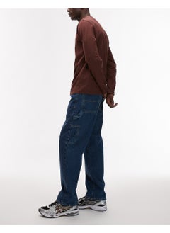 TOPMAN Straight Carpenter In Mid Wash Jeans  - Image 5