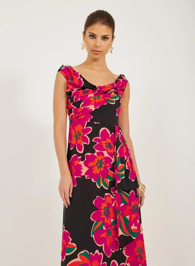 Styli Floral Print Maxi Dress