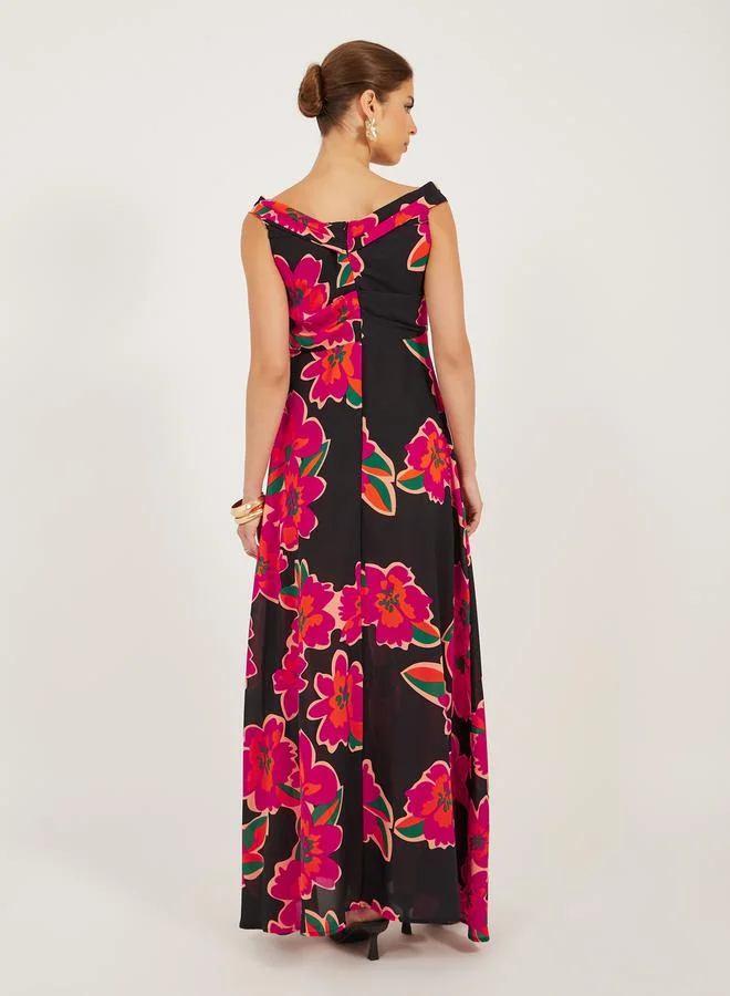 Styli Floral Print Maxi Dress