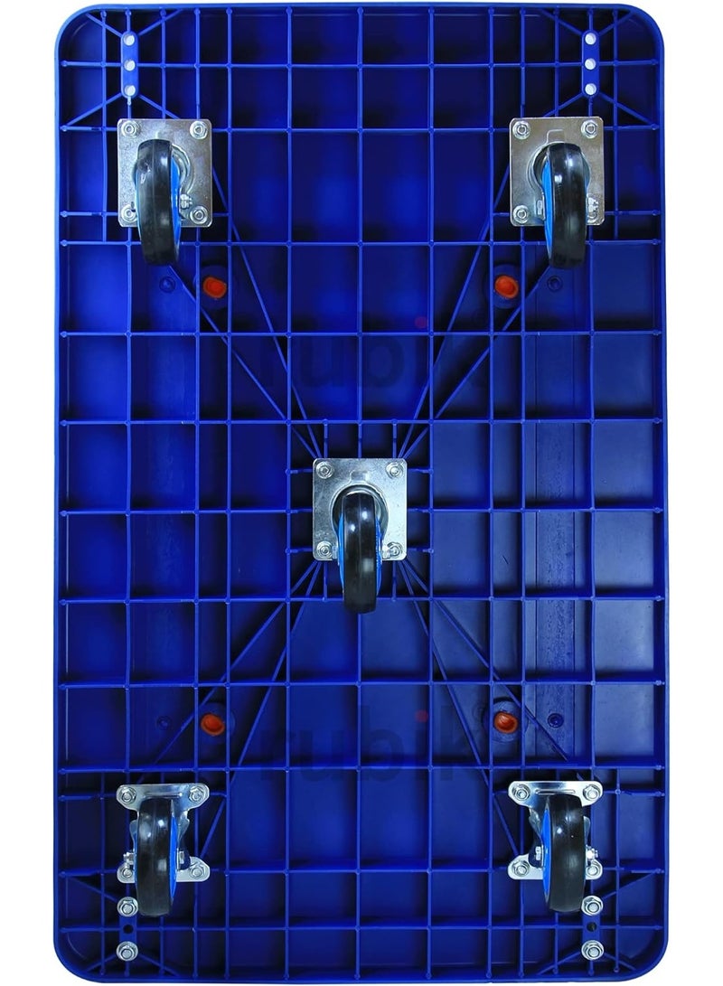 Rubik Platform Flatbed Trolley with 800kg Weight Capacity, Foldable Moving Hand Truck, Push Cart Dolly for Pulling Moving Goods Cartons (Blue/Black/ 2X-Large, 120x70cm)  - Image 5