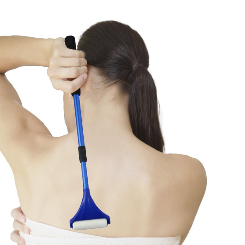 EASACE Lotion Applicator for Back,Portable 21inch Lotion Applicator with Long Handle,Extension Back Applicator Lotion with 3 Replacement Roller for Back self(Blue) - Image 2
